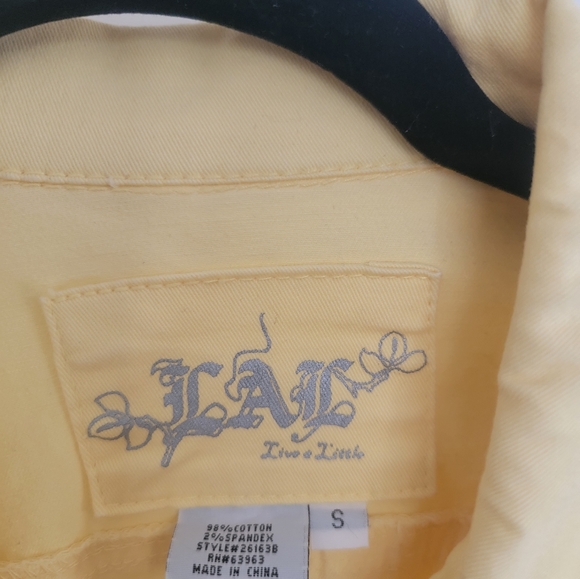 Live a Little, small, yellow, denim jacket - Picture 3 of 3